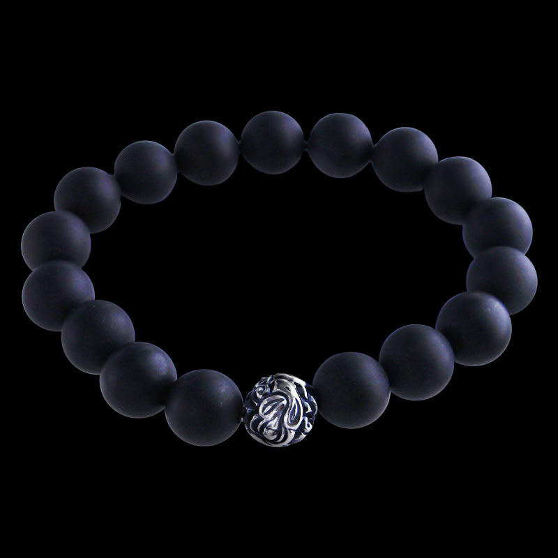 Embossed Nest Bead 10mm Bracelet