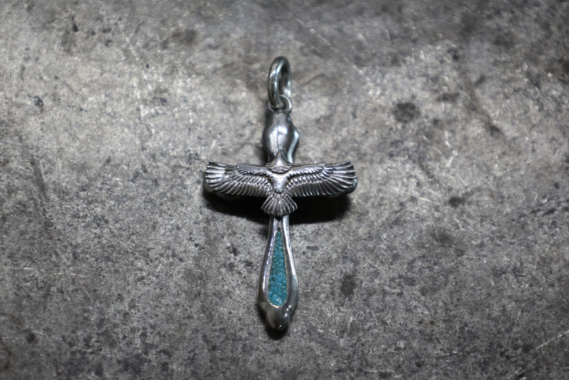 SE-1564 clover cross w eagle/tip turquoise