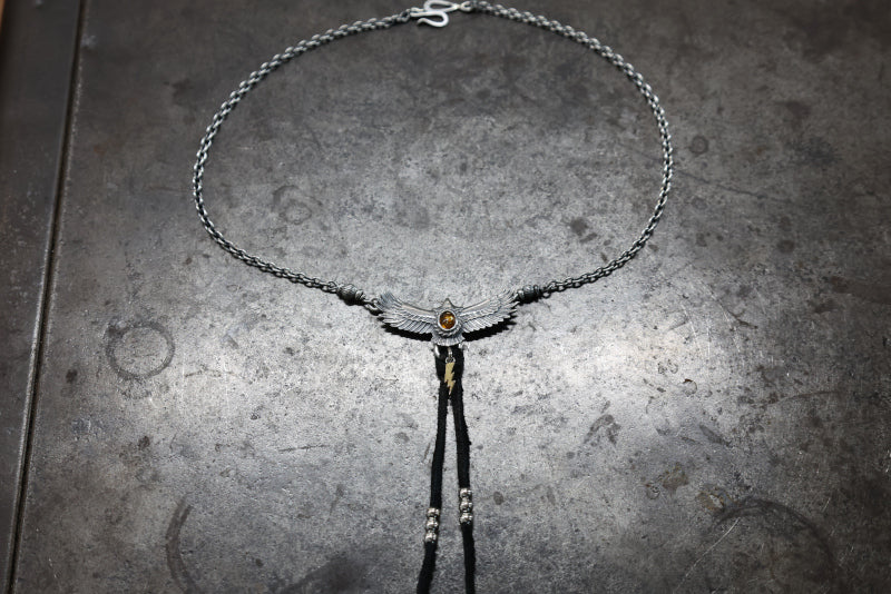 SE-1588 small eagle necklace/K18 lightning