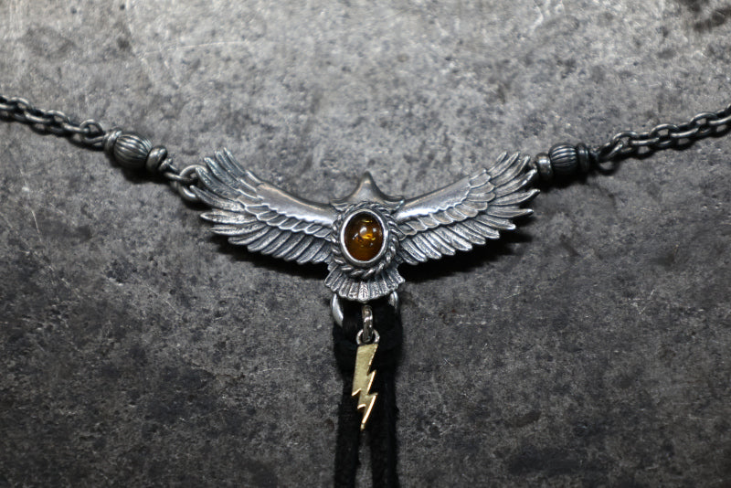 SE-1588 small eagle necklace/K18 lightning