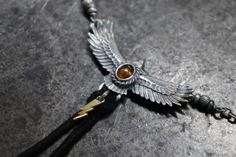 SE-1588 small eagle necklace/K18 lightning