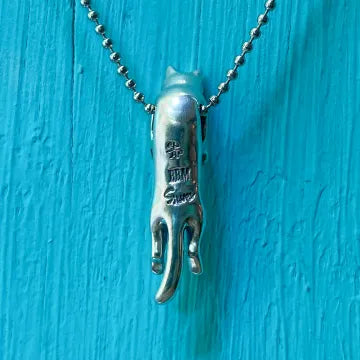 BBM Chibi Cat Pendant With Stone (Stainless Ball Chain)