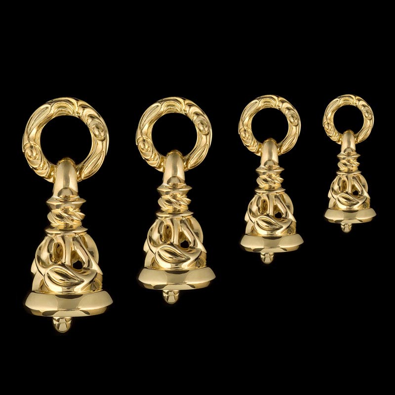 Crane Bell Pendant, 18k Yellow Gold
