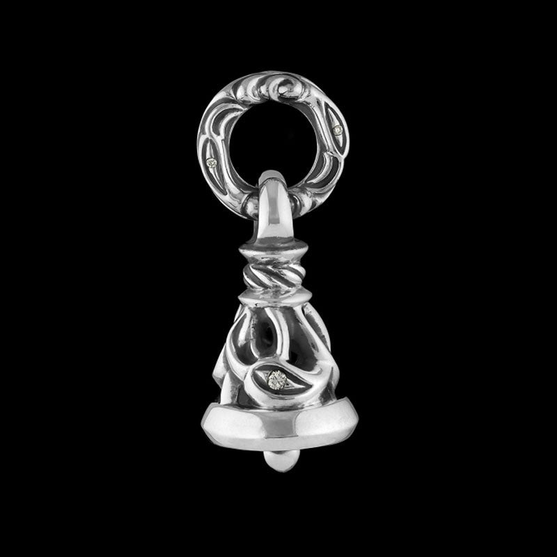 Crane Bell Pendant with 4 Diamonds