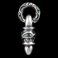 Hawk pendant with emerald