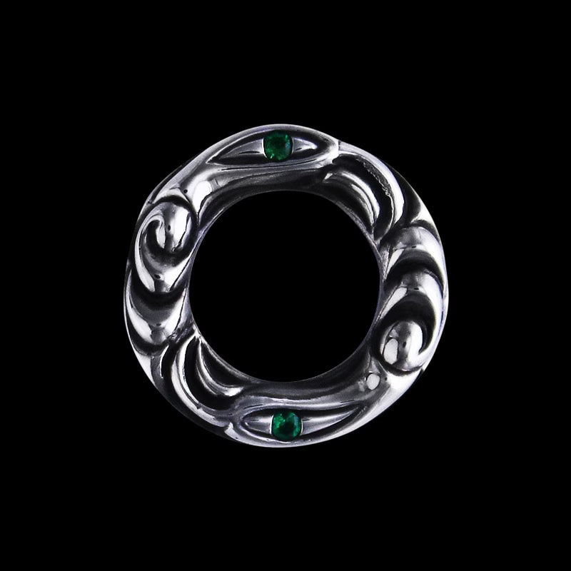 Crane Ring Pendant with Emerald