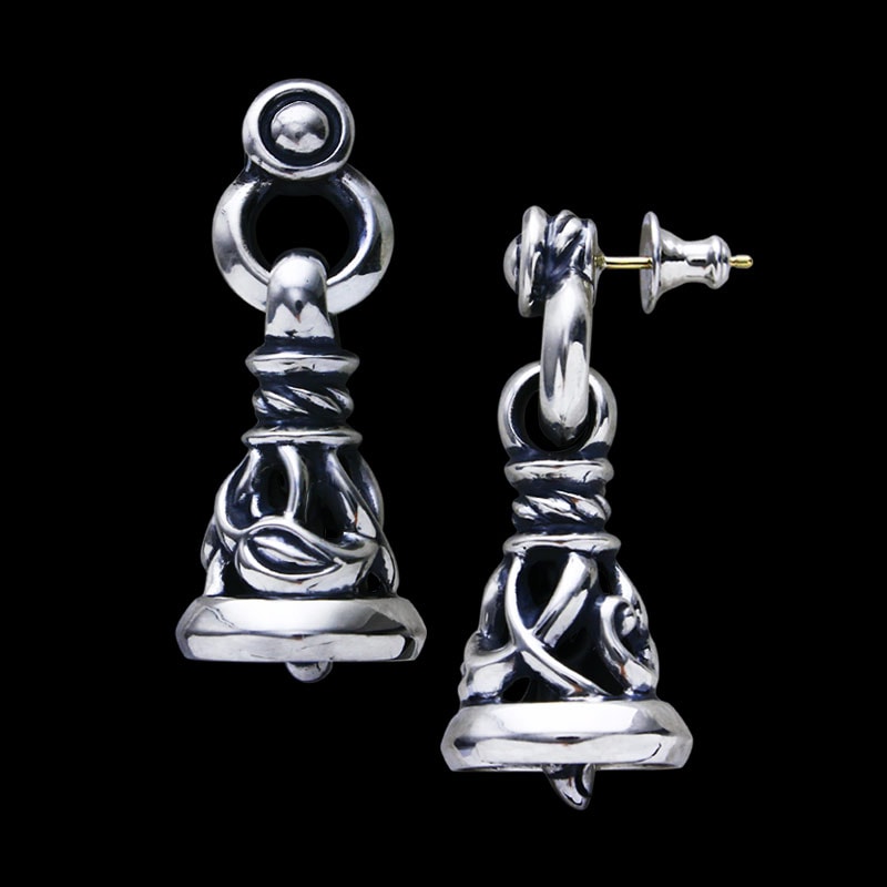 Crane bell earrings