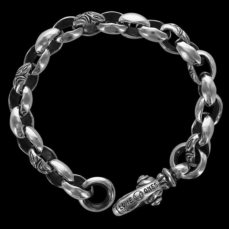 Curved Silk Link (S) Bracelet (Plain Circle)