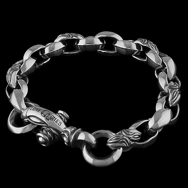 Curved Silk Link (M) Bracelet (Plain Circle)