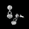Kiss and Flow Stud with Heart Lock Earrings