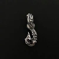 Graffiti Fish Hook Large Wave Bale with Gemstone Charm