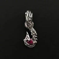 Graffiti Fish Hook Large Wave Bale with Gemstone Charm