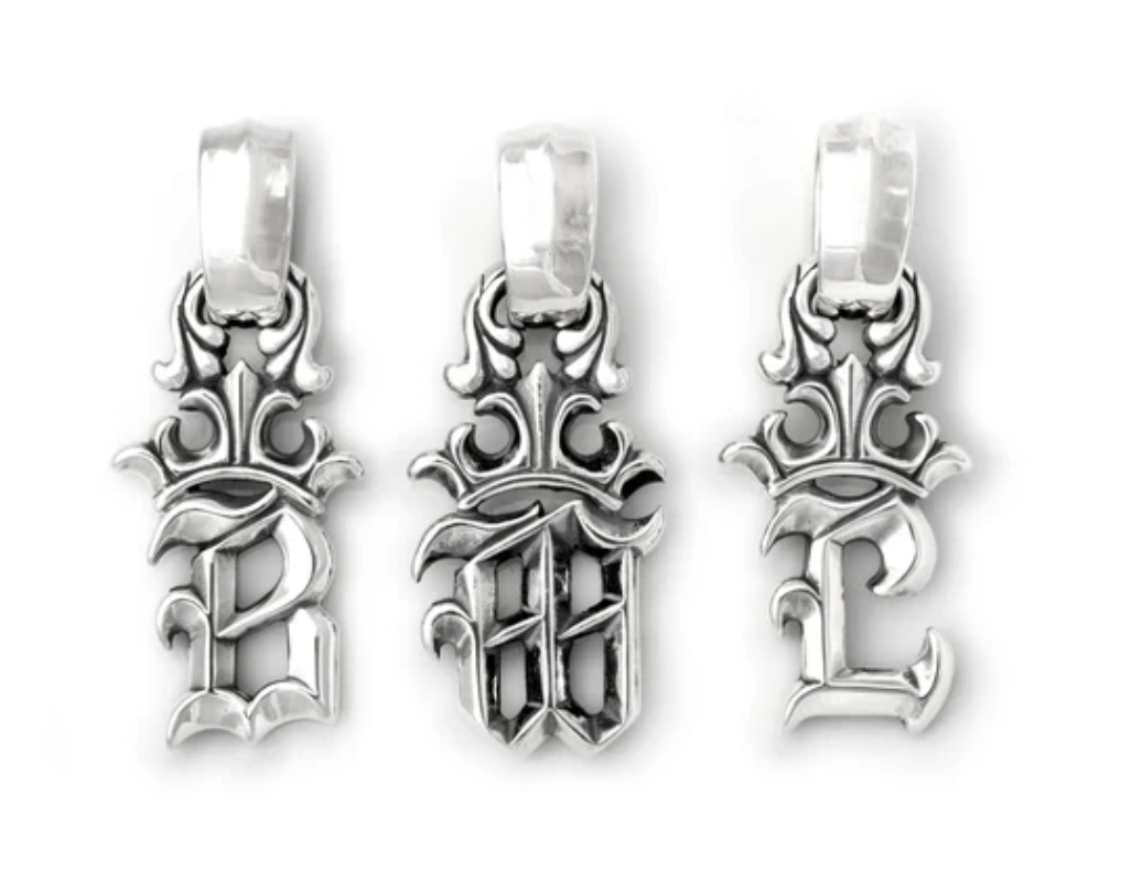 Large Initial Crown Pendant