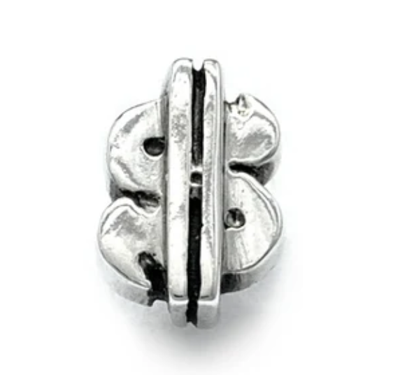 Silver Dollar Sign Earrings