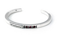 Square Smooth Bangle with 3 Stones