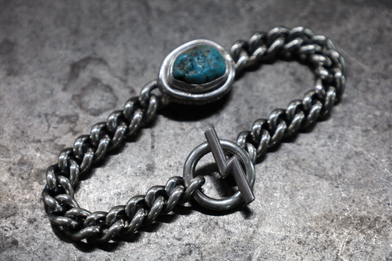 RLC-26 Morenci turquoise/8mm twist chain bracelet