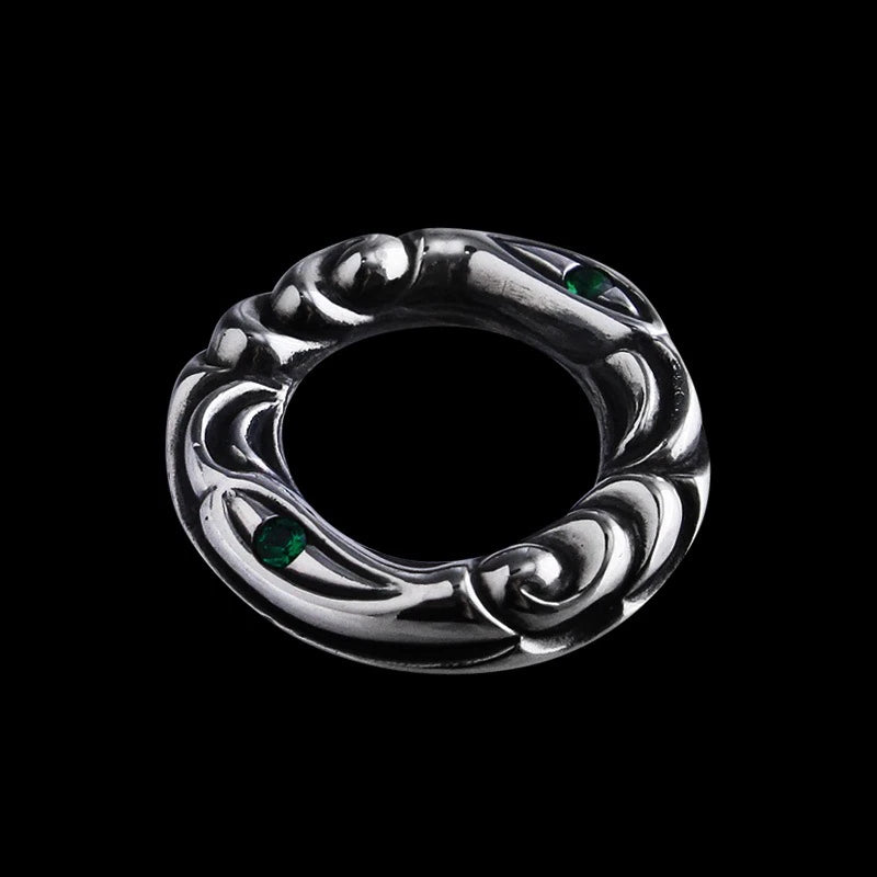 Crane Ring Pendant with Emerald