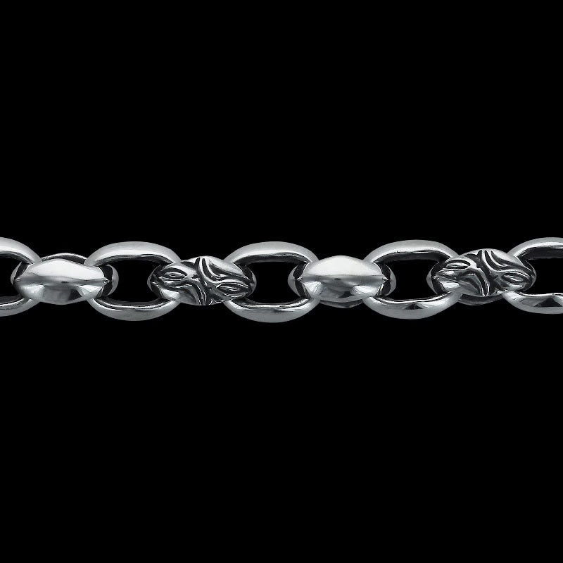 Curved Silk Link (S) Bracelet (Plain Circle)