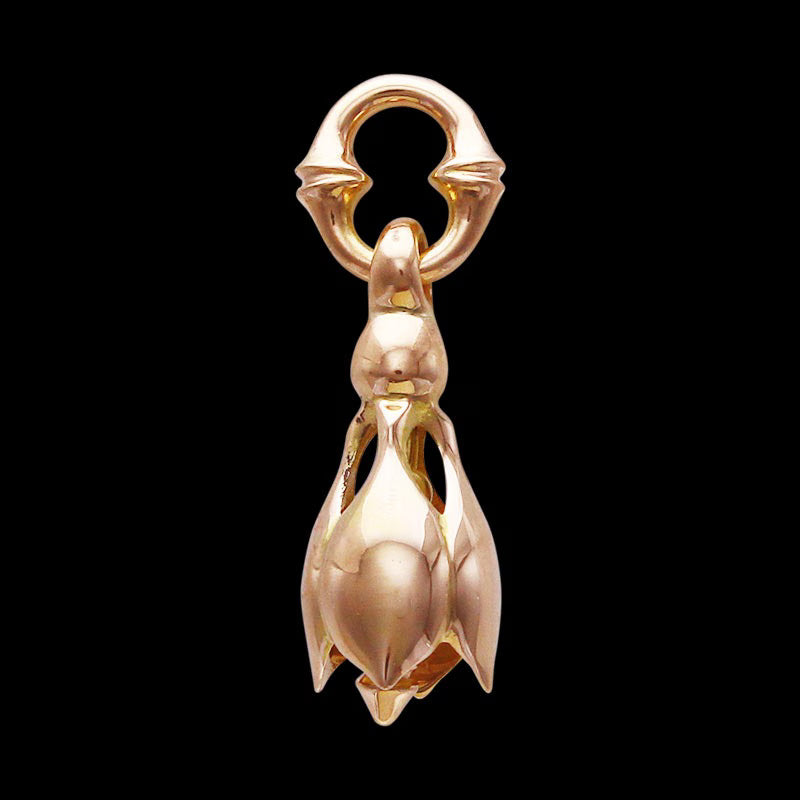 Tear Bell Pendant, 18k Rose Gold