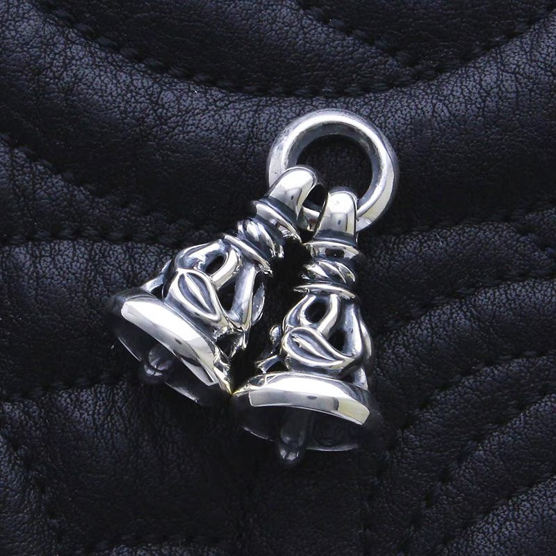 Two Crane Bell Pendant (Plain Circle)