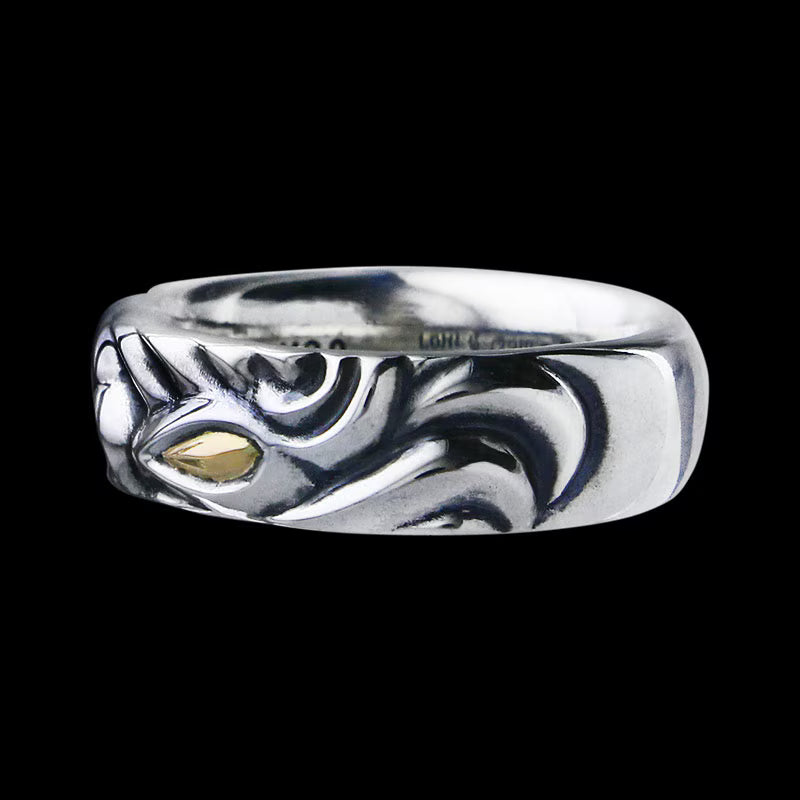 Love Byte Ring with Gold Eye (18 Gold Yellow Gold)