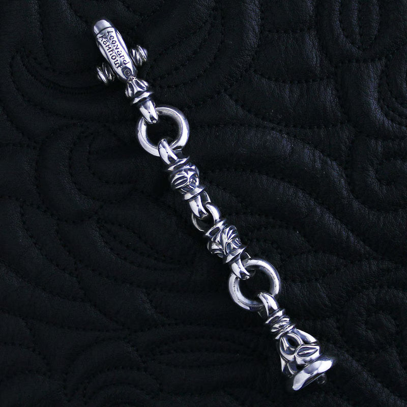 Double Hawk with Crane Bell (M) Key Clasp (Leonard Kamhout Engraving)
