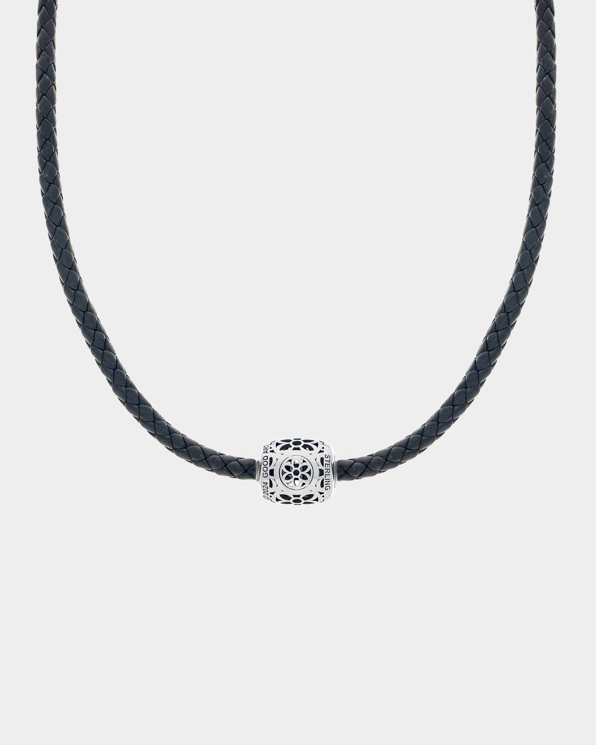 Pooka Necklace-Multi Rosette - Leather Braid