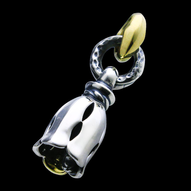 Silk Bell Pendant (S) with One 18K Gold Petal and 18K Gold Linked Silk
