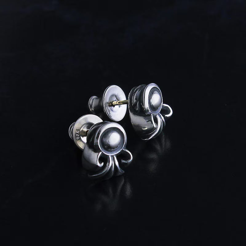 Chrome stud earrings