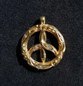 18K YELLO GOLD PEACE SIGN PENDANT W/DIAMONDS (ONE OFF)