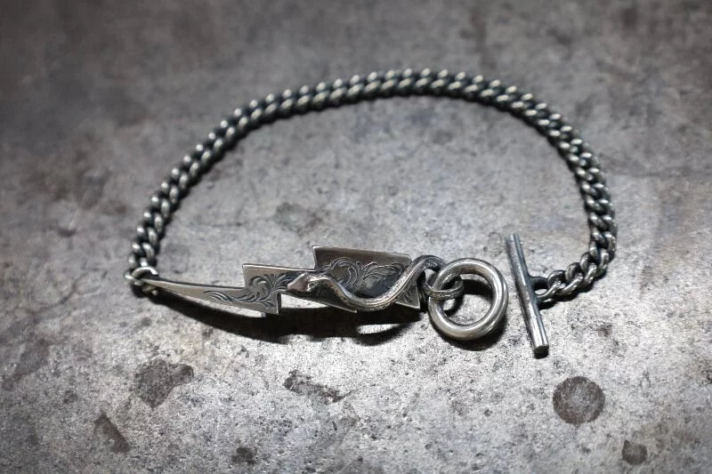 SE-1093 lightning w snake 1.3mm twist bracelet/scroll