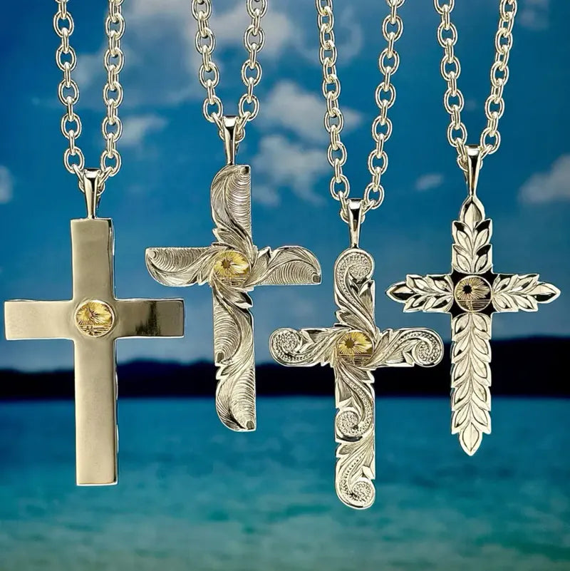 K18 Kaila motif cross pendant (Naru)