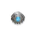 鳴島翔 Shell Concho with gem (Larimar/ SV bezel)