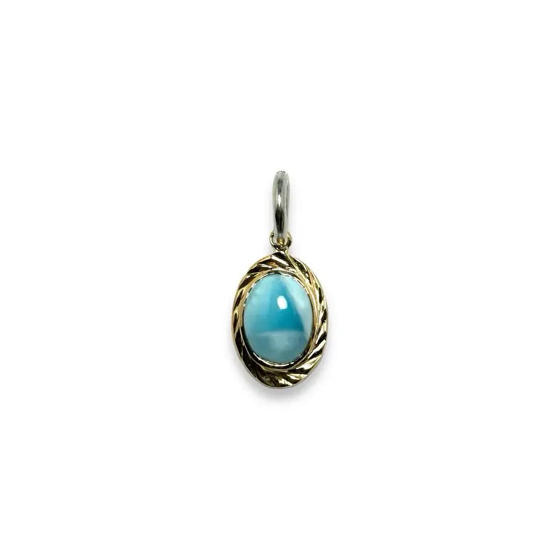 鳴島翔 Island Gem pendant (Larimar/18K bezel)