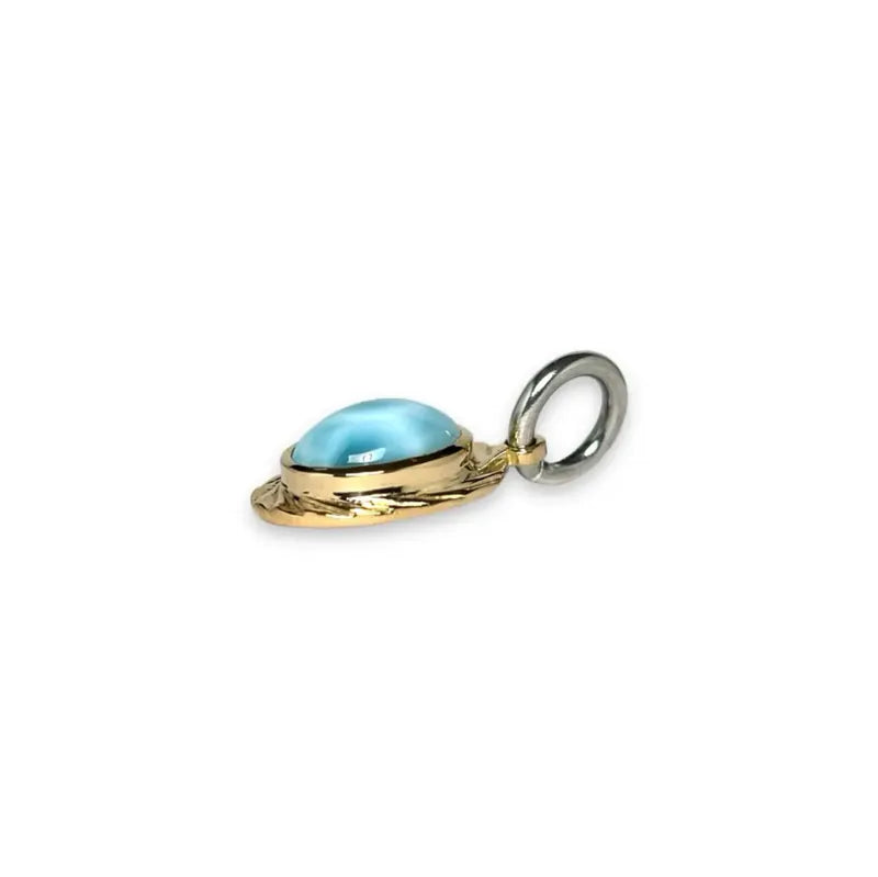 鳴島翔 Island Gem pendant (Larimar/18K bezel)