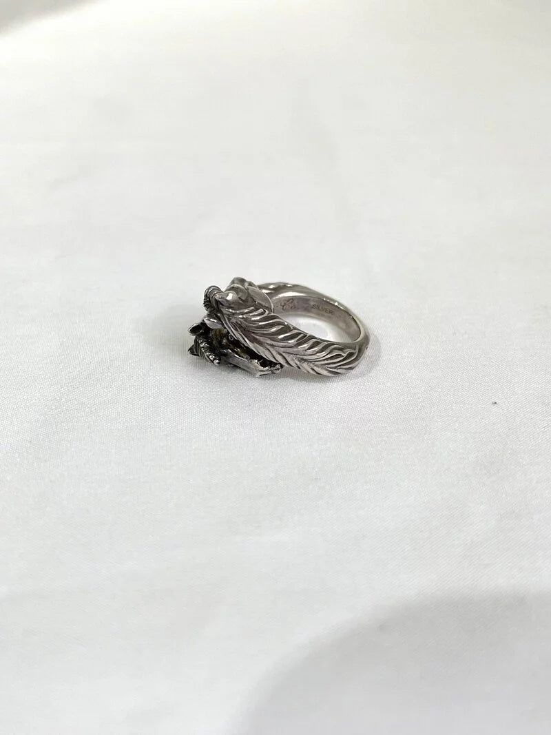 Two Horse Pinky Ring , Sterling