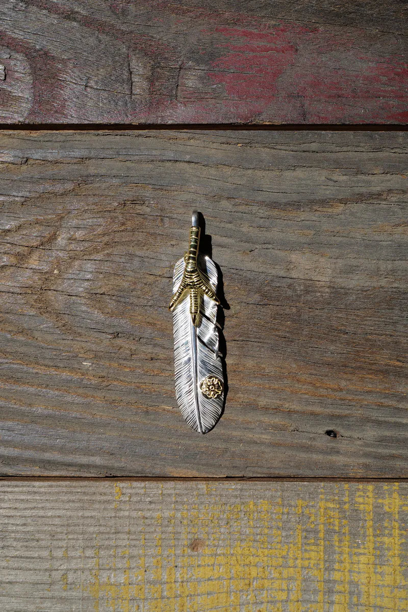 金爪點金花舊版羽毛大碼 K18YG Claw K18YG Point Flower Old Feather L