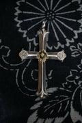 18K Gold Thunderbird Cross w/ Silver Rose x2