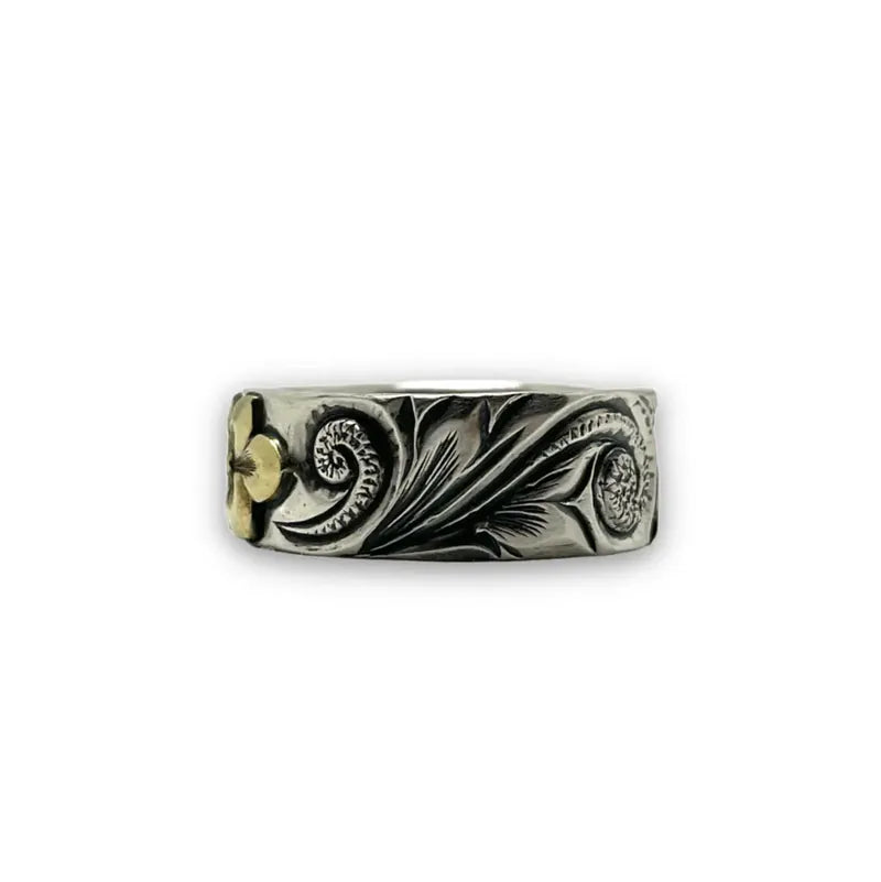 鳴島翔 K18 Motif Heritage Ring