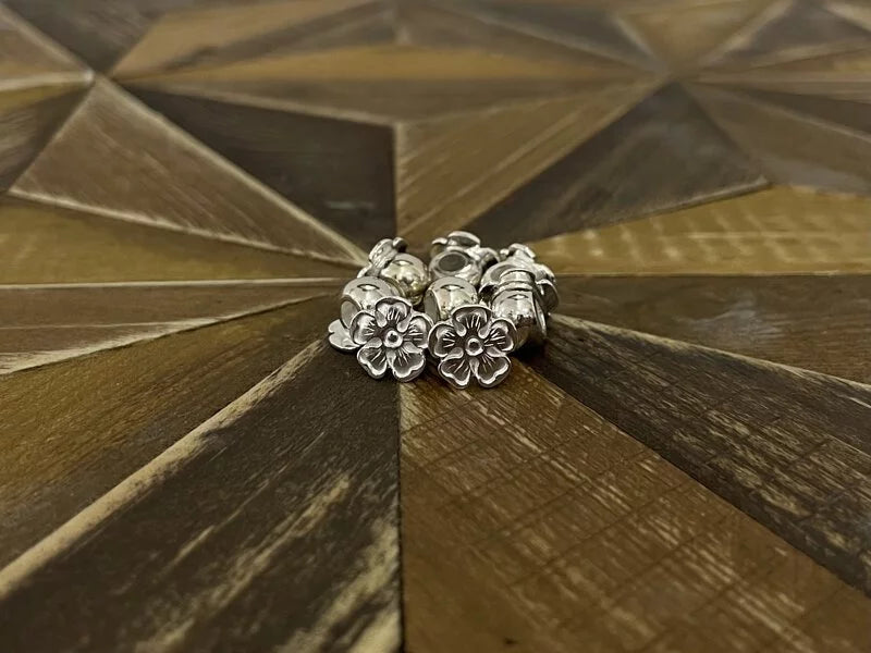 金/銀 花隔珠Flower Bead (K18 / Silver)