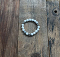 10mm white howlite & 3 Chrome Beads Bracelet