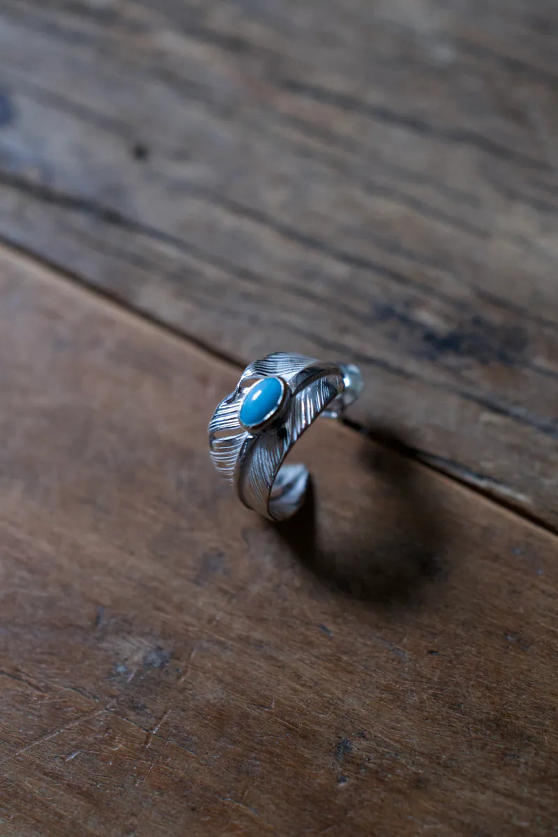 松石羽毛耳環 SV CUP TQ FEATHER EARRING