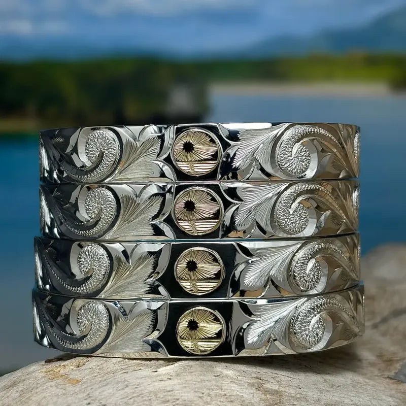 鳴島翔 K18 KaiLa motif 10mm Bangle (Heritage)