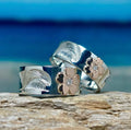 K18 Diamond Sakura Motif Nalu & Rising Sun 8mm Ring With 2mm Diamond