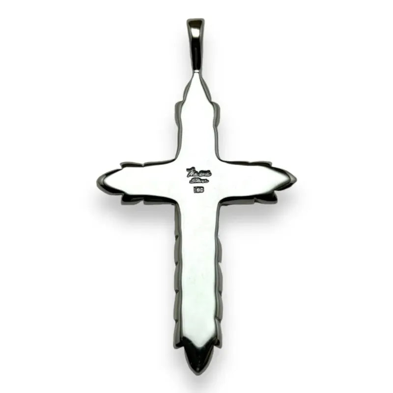 K18 Kaila motif cross pendant (Royal Maile)