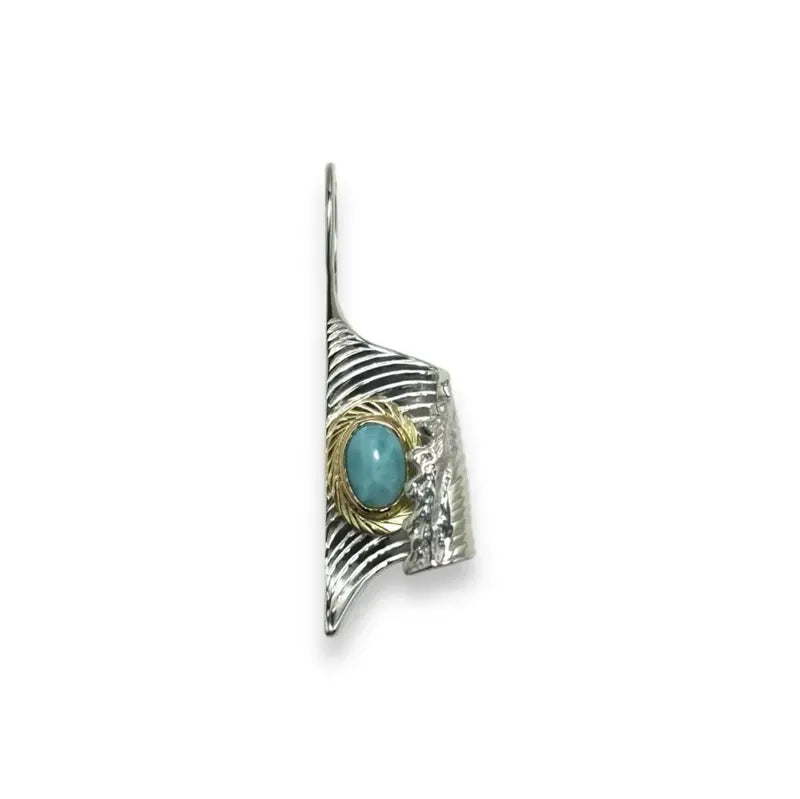Wave Pendant Larimar/K18 covered ring