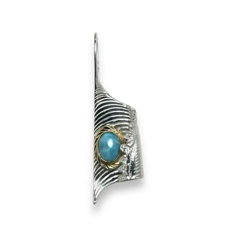 Wave Pendant Larimar/K18 covered ring