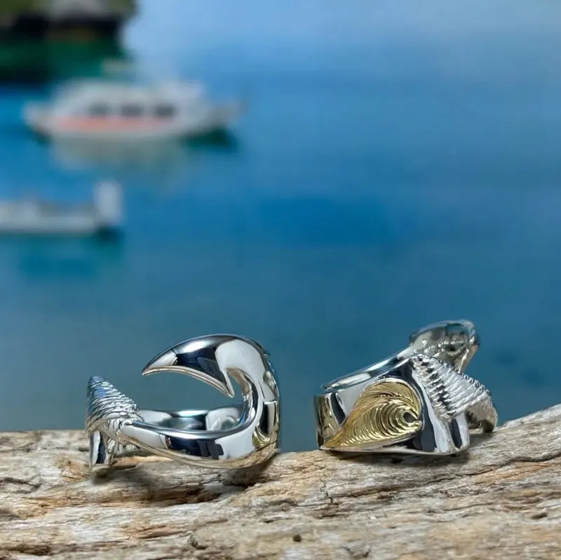 K18 Motif Makau Ring (Lino Finish)