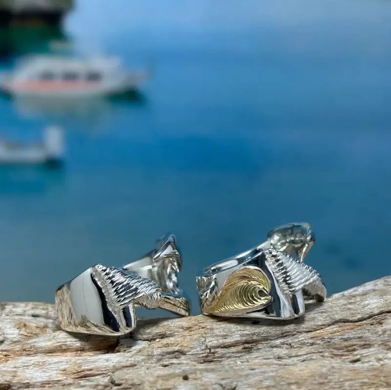 K18 Motif Makau Ring (Lino Finish)