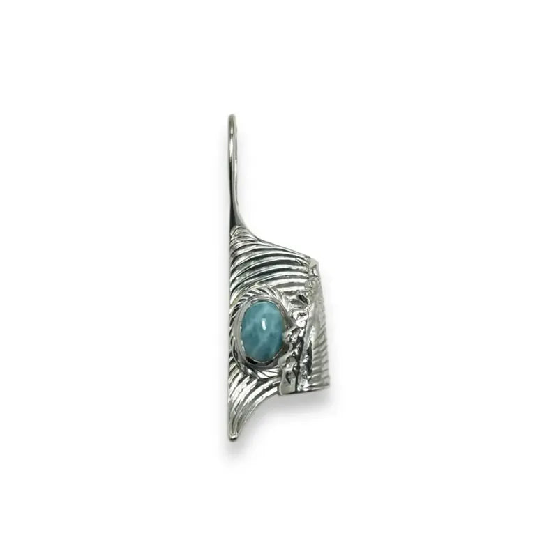 wave Pendant Larimar /SV covered ring